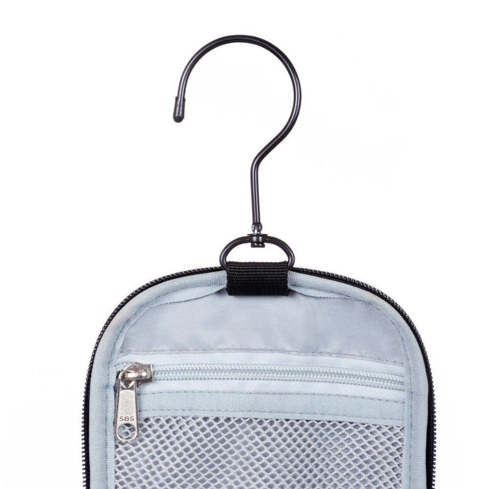 Borsali Gray Hanging Toiletry Bag Travel Organizer Mirror NWT - Picture 7 of 13